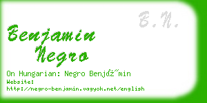 benjamin negro business card